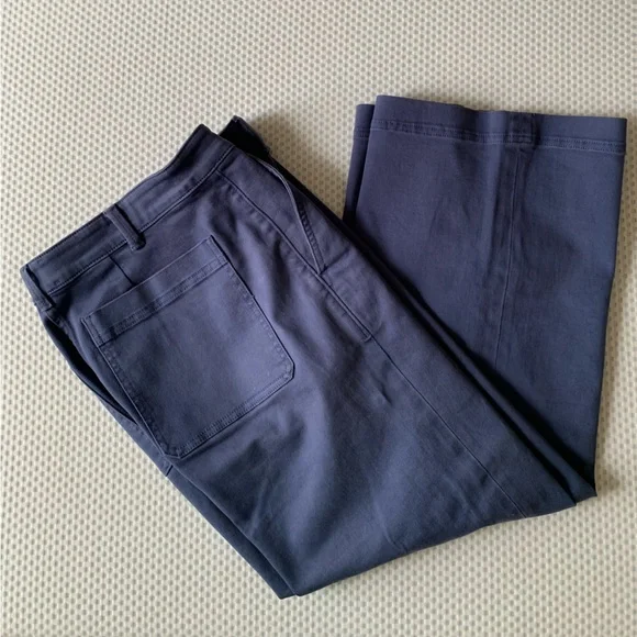Everlane The Wide Leg Crop Pant Blue Size 10 - Picture 3 of 9